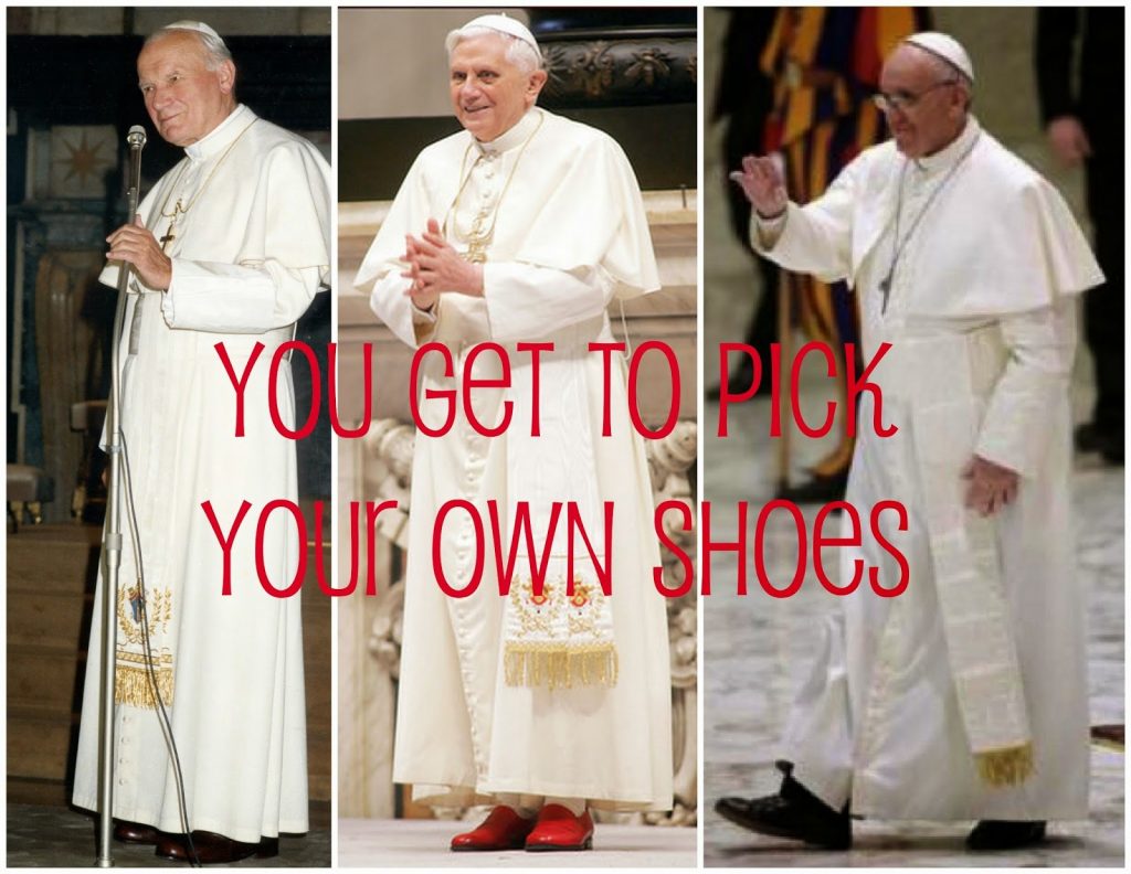 why do popes wear red shoes