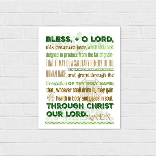 Blessing for Beer in green 8×10 and square {digital download}