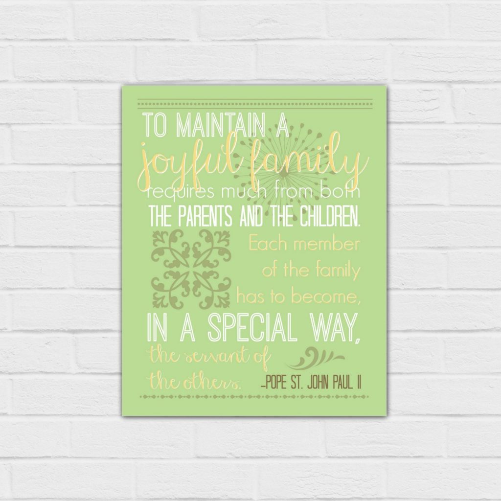 To Maintain a Joyful Family {digital download} Four versions in 8x10 ...
