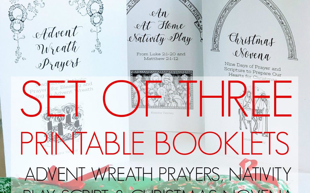 Set of Three Printable Booklets: Advent Wreath Prayers, Christmas Novena, Nativity Play Script *digital download*