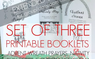 Group/Classroom Use Set of Three Printable Booklets: Advent Wreath Prayers, Christmas Novena, Nativity Play Script *digital download*