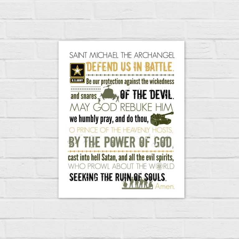 Army St. Michael Prayer 8x10 digital download - Catholic All Year