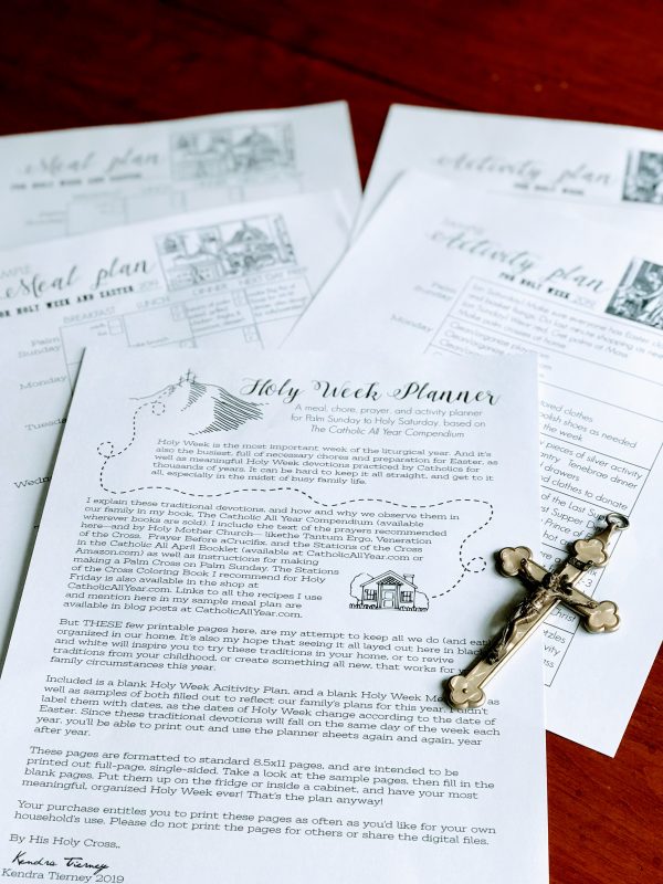 Holy Week Meal and Activity Planner