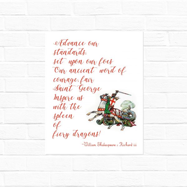 St. George quote from Shakespeare’s Richard III {digital download}