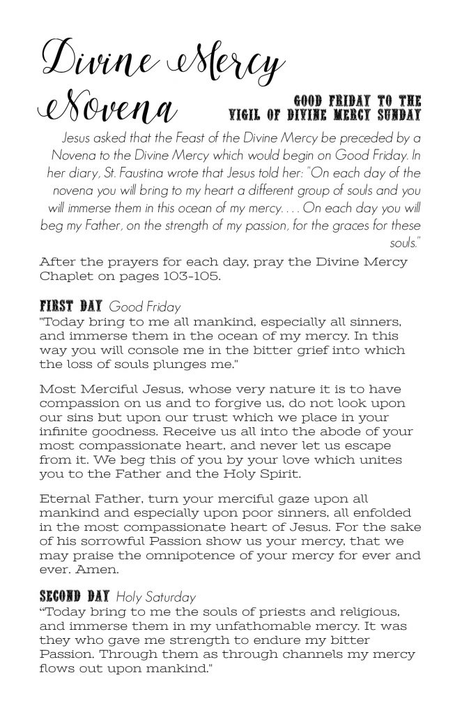 Divine Mercy Novena Pamphlet Printable