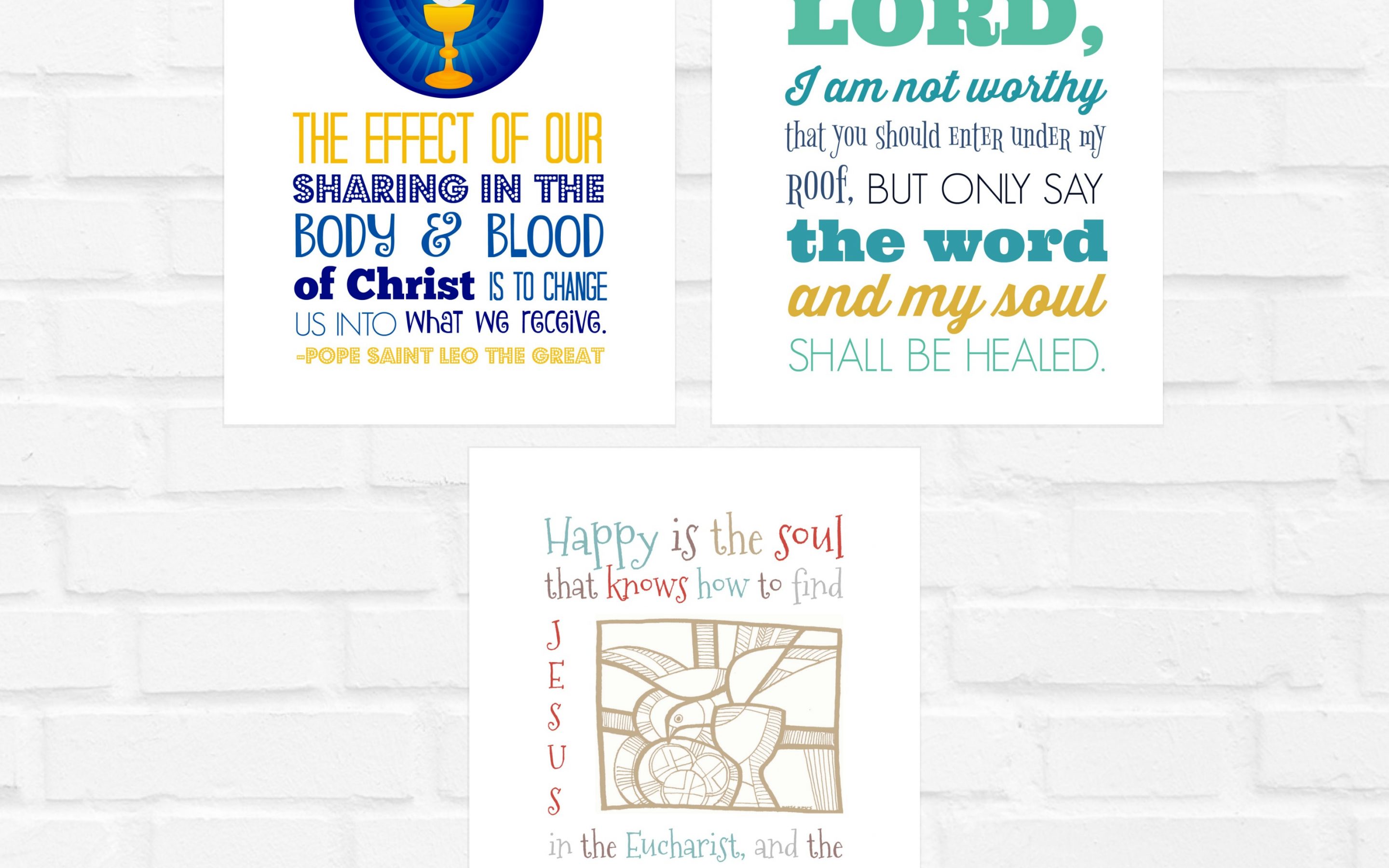 Eucharist Quote Set : three 8x10s {digital download}