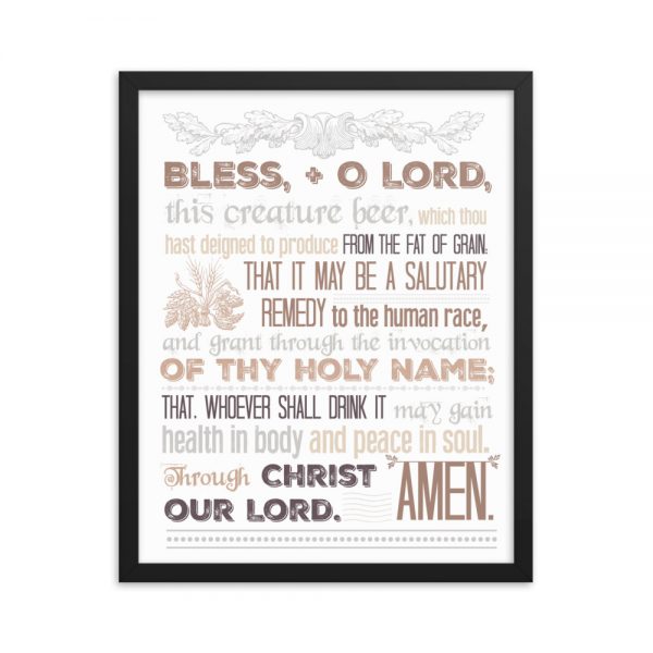 Blessing for Beer in Neutrals - Framed Poster (in) - Catholic All Year