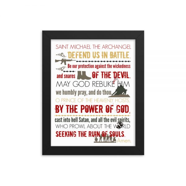 Prayer of St. Michael – Marine Corps – Framed Poster