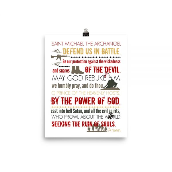 St. Michael Prayer, Patron Saint of the Marine Corps – Poster