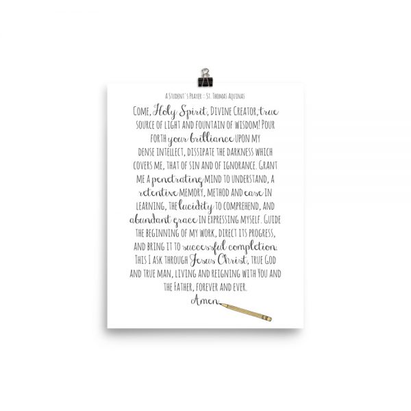 A Student’s Prayer by St. Thomas Aquinas Poster