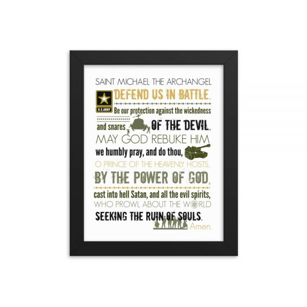 Prayer of St. Michael – Army – Framed Poster (in)