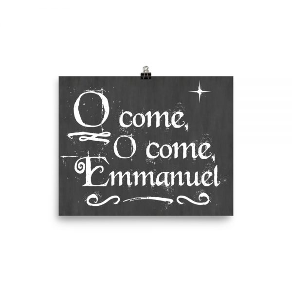 O Come O Come Emmanuel Chalkboard – Poster