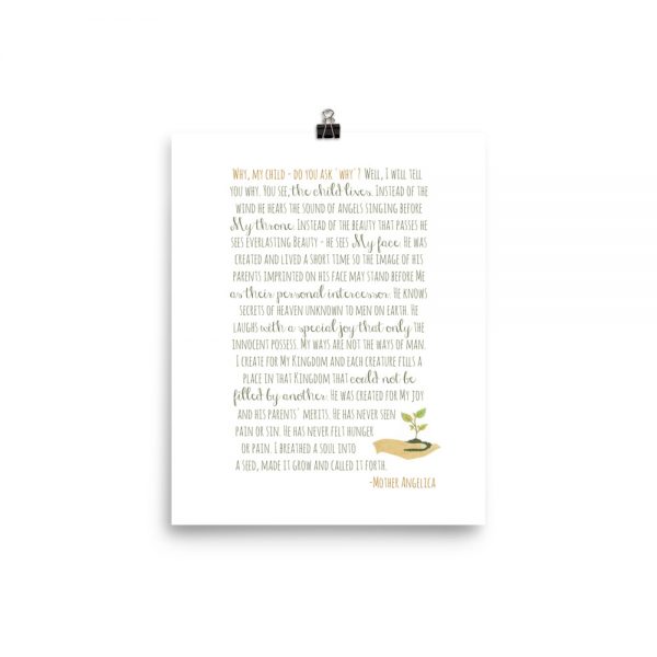 Miscarriage/Infant Loss Prayer by Mother Angelica – He/Him Version