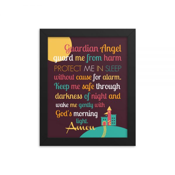 Fairy Tale Guardian Angel Prayer Framed Poster (Night)