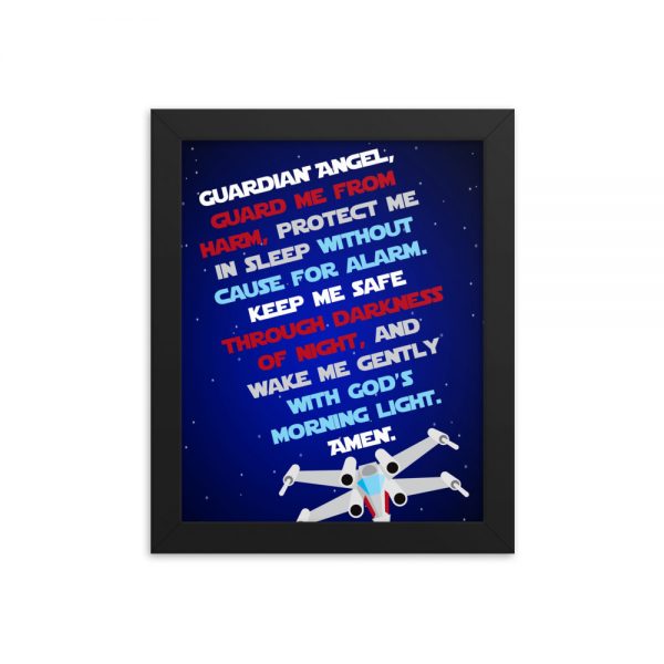Space Guardian Angel Prayer Framed Poster (Night)