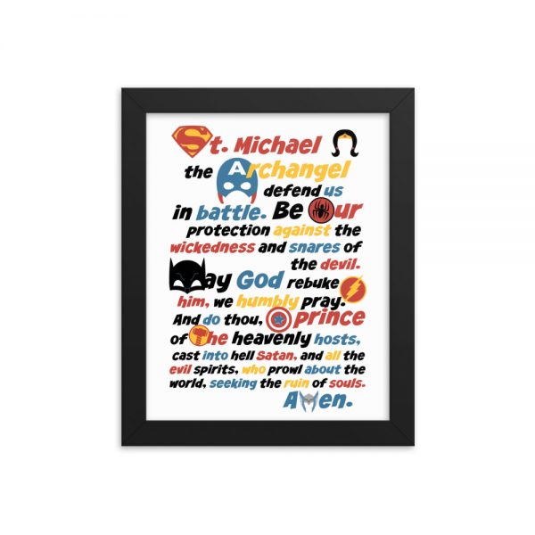 St. Michael Prayer – Super Hero Version – Framed Poster