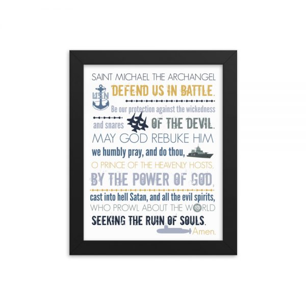 Prayer of St. Michael – US Navy – Framed Poster