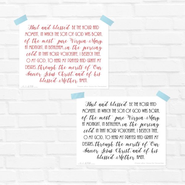The Christmas Anticipation Prayer : Prayer of the Month for December I : in Color and B&W versions {digital download}