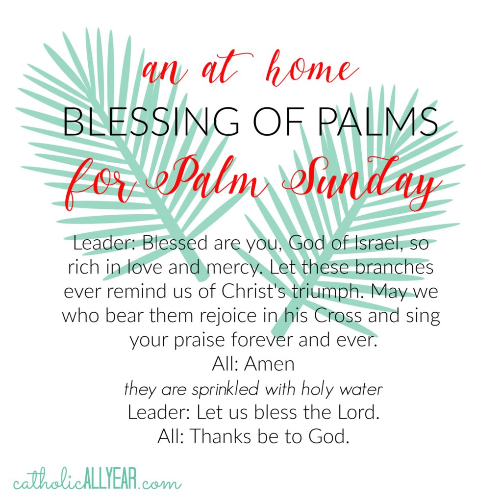 Home Prayer With Palms on Palm Sunday/Oración En Casa Con Las