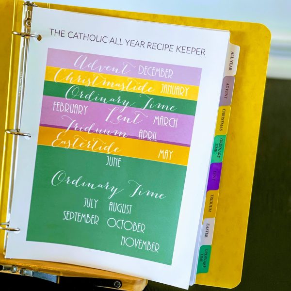 Liturgical Year Graph Recipe Keeper Title Page & Feasts Quote {digital download}