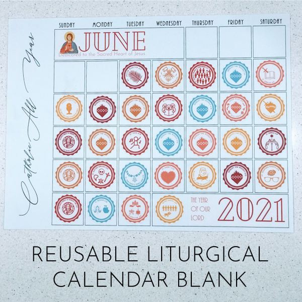 Liturgical Year Reusable Calendar Blank