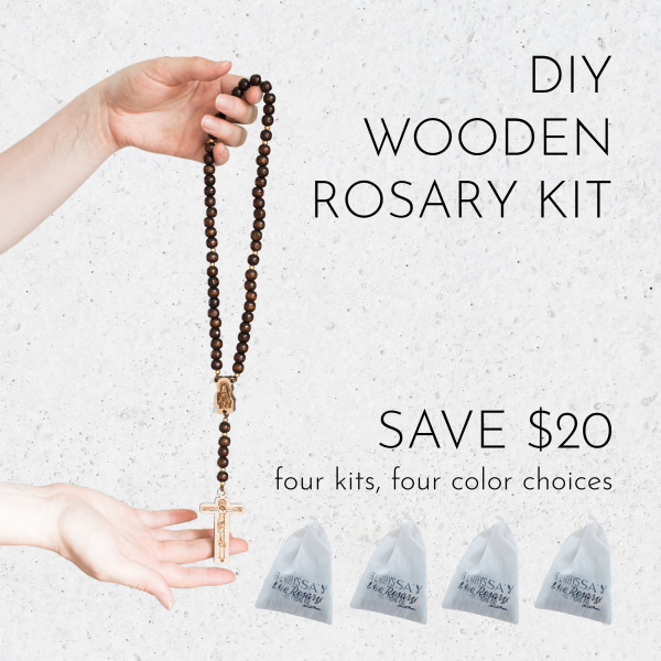 Wooden Rosary Kit (Makes 4)