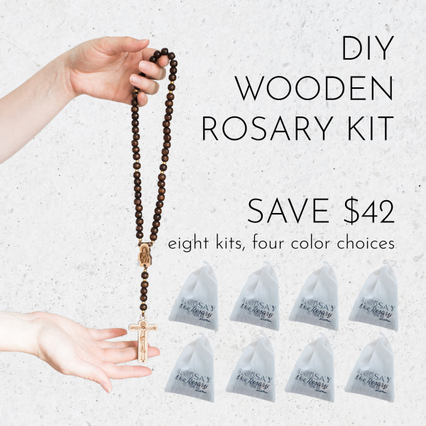 Wooden Rosary Kit (Makes 8)