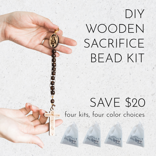 Wooden St. Thérèse Sacrifice Bead / Single-Decade Rosary Kit (Makes 4)