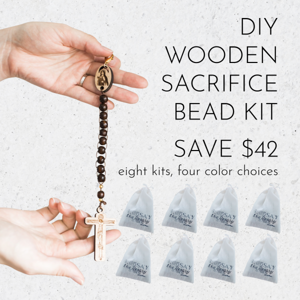 Wooden St. Thérèse Sacrifice Bead / Single-Decade Rosary Kit (Makes 8)