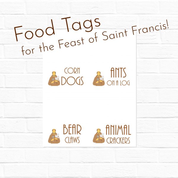 Free St. Francis Printable Food Tags {digital download}