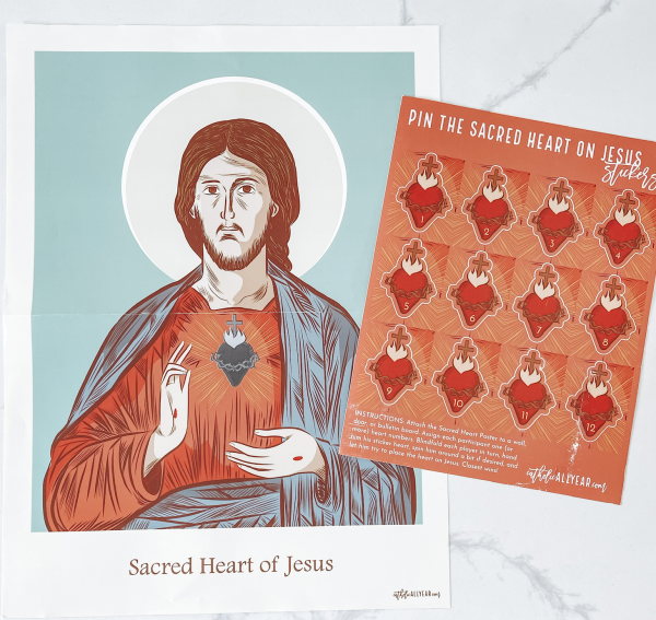Pin the Sacred Heart on Jesus Game