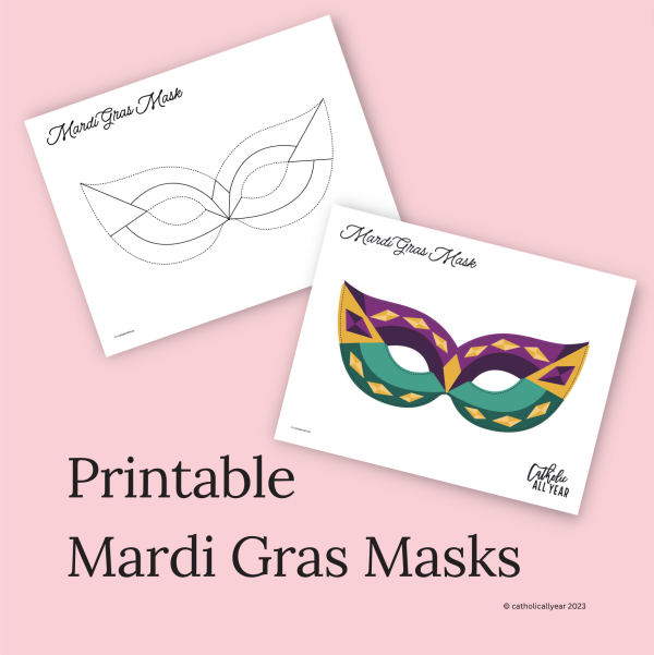 Printable DIY Mardi Gras Mask {Digital Download}