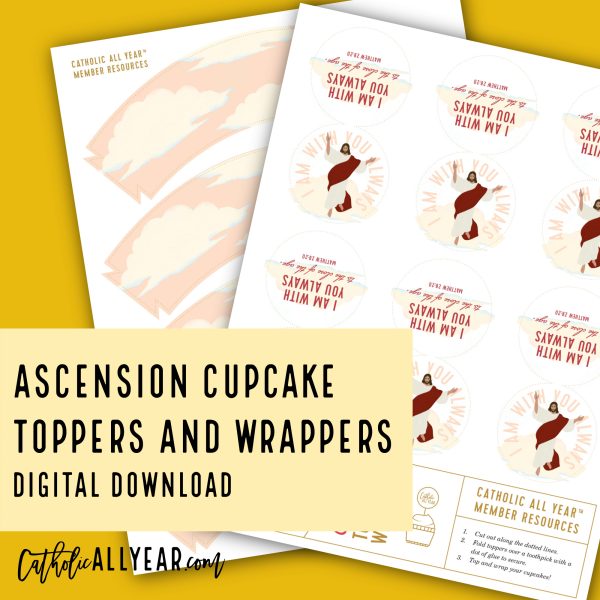 Printable Ascension Cupcake Toppers and Wrappers {Digital Download}