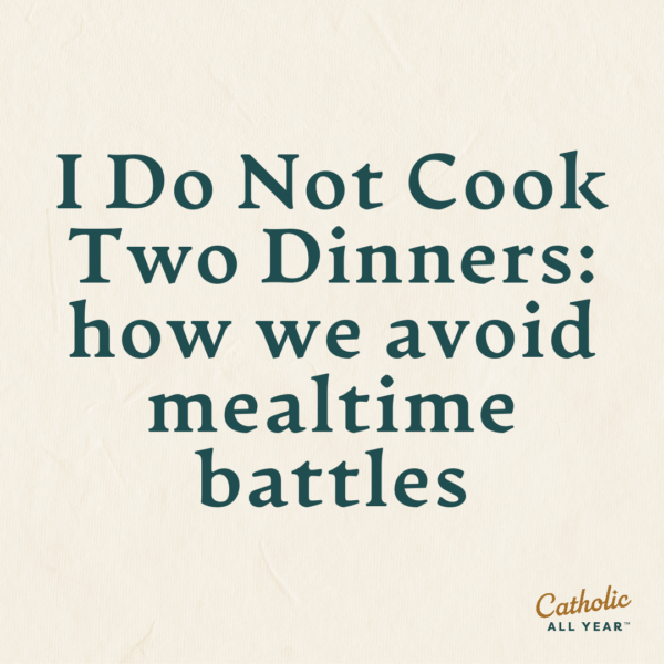 I Do Not Cook Two Dinners: how we avoid mealtime battles