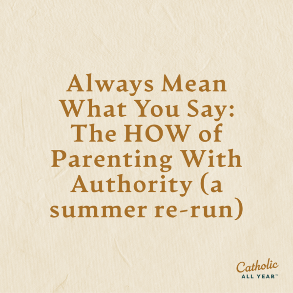 Always Mean What You Say: The HOW of Parenting With Authority (a summer re-run)
