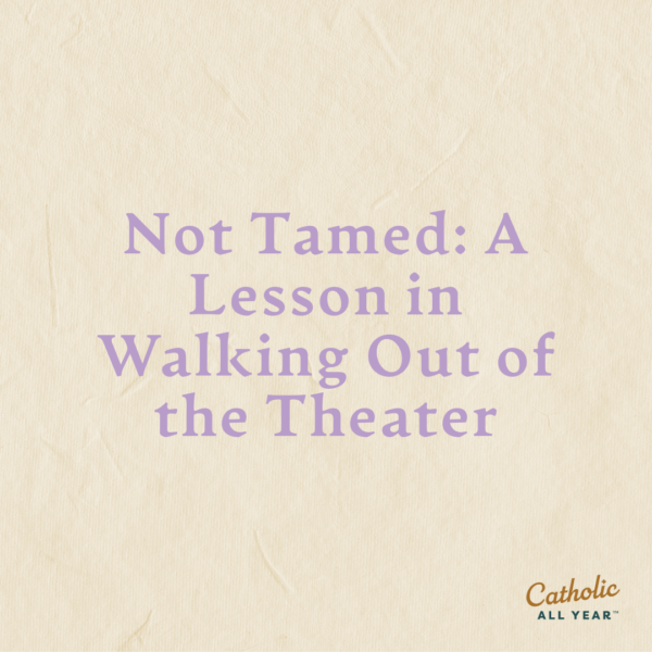 Not Tamed: A Lesson in Walking Out of the Theater