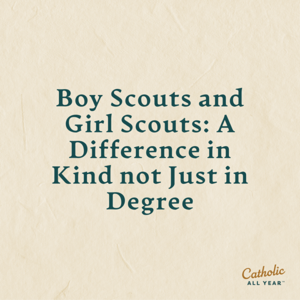 Boy Scouts and Girl Scouts: A Difference in Kind not Just in Degree