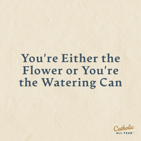 You’re Either the Flower or You’re the Watering Can